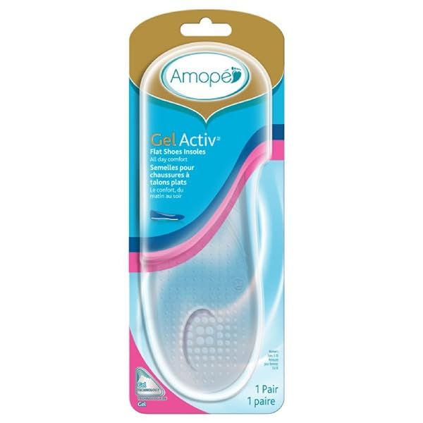 Comfortable Amope Gel Activ Flat Shoes Insoles - 2 Count for All-Day Support