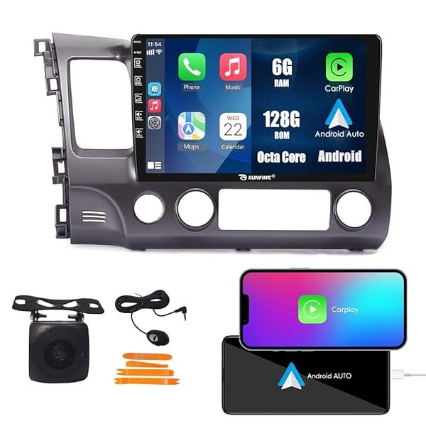 Android 10 Autoradio Car Navigation Stereo Multimedia Player GPS Radio 2.5D Touch Screen forHonda Civic 2004-2011