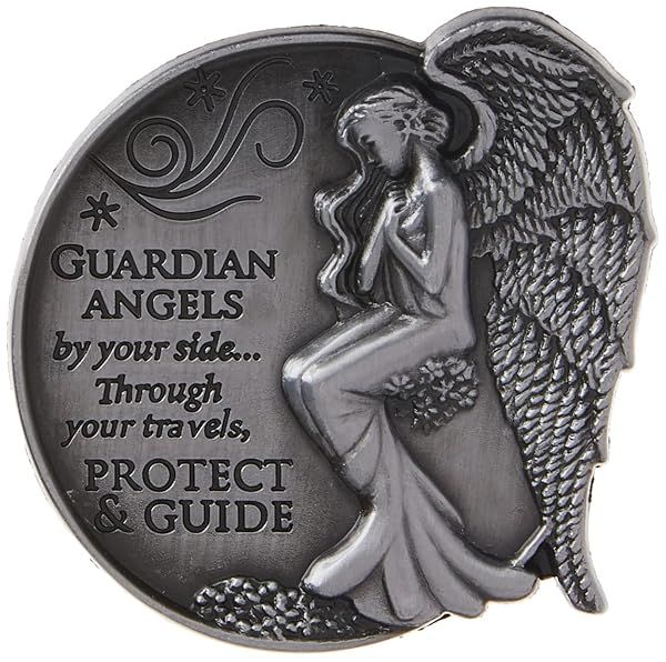 Angelstar 15690 Guardian Angel Visor Clip - 2.5-Inch Grey Accent for Car Decor