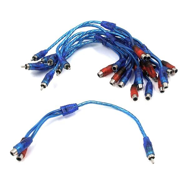 Antrader 10 Pack RCA Y Splitter Cable Male to 2 Female Plugs Car Audio Converter Adapter Wire