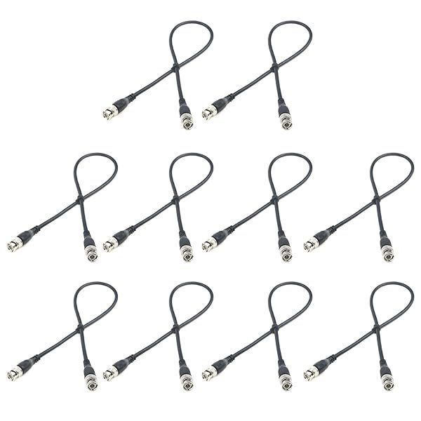 Antrader RG58 BNC to BNC Coaxial Cable 1.5ft Male/Male for CCTV - 10 Pack