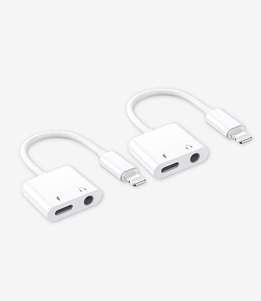 Apple MFi Certified Headphones Adapter & Charger Splitter for iPhone & iPad - Lightning to 3.5mm Dongle