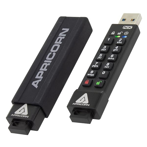 Apricorn Aegis Secure Key 3NX: FIPS 140-2 Encrypted USB 3.1 Flash Drive with Keypad & Cool Operation