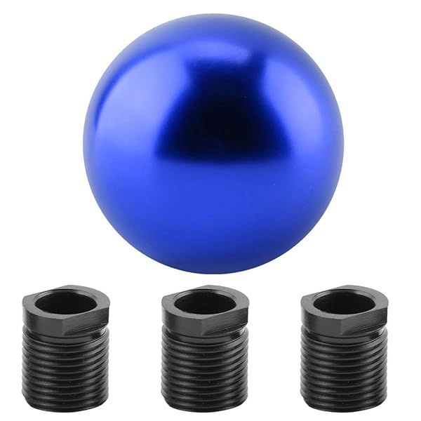 Aramox Universal Manual Gear Shift Knob - Blue Round Ball Shape for Cars