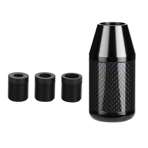Aramox Universal Carbon Fiber Gear Shift Knob - Black Automatic Stick Head Accessory