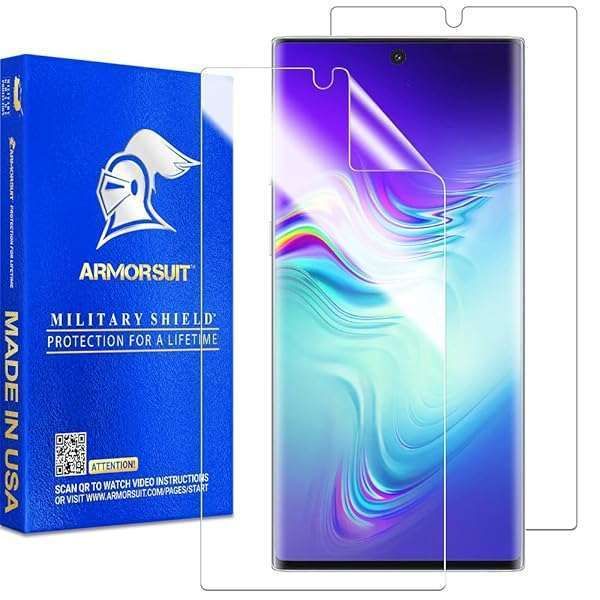 ArmorSuit MilitaryShield Screen Protector for Samsung Galaxy Note 10+ | 2 Pack, Anti-Bubble, HD Clear, Case Friendly