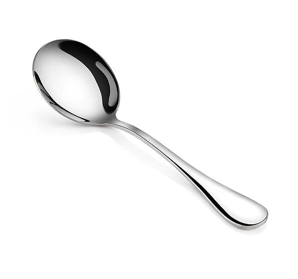 Artaste 59359 Rain Stainless Steel Dinner Spoon - Premium Bouillon Spoon in Silver Finish