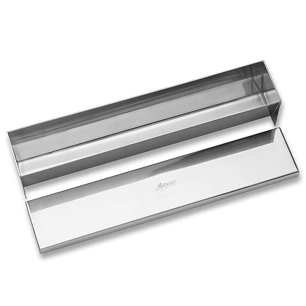 Ateco Stainless Steel Terrine Mold with Cover Flat Bottom 11.75 by 2.25 Inches Silver