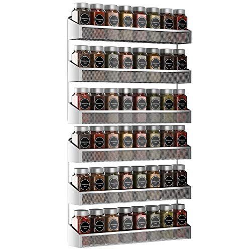 Auledio 2 Pack Spice Rack Organizer - 3 Tier Wall Mounted & Countertop Storage for Kitchen & Bathroom - Chrome