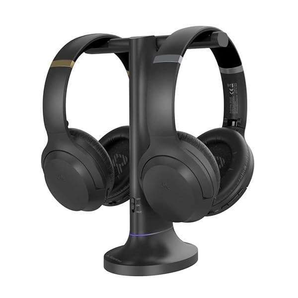Avantree Duet: Dual Wireless Headphones for TV - Clear Dialogue & Volume Boost for Seniors, Scalable to 100 Headphones