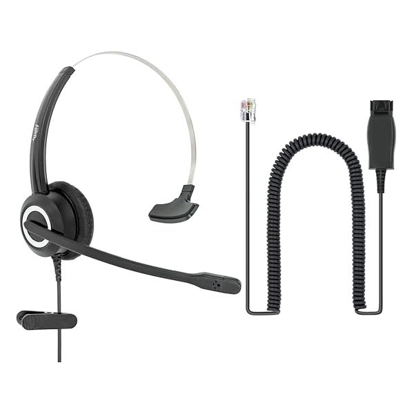 Avaya HD Voice Headset with HIS Adapter for 1600, 9600, J100 Series IP Phones & 3.5mm Compatibility
