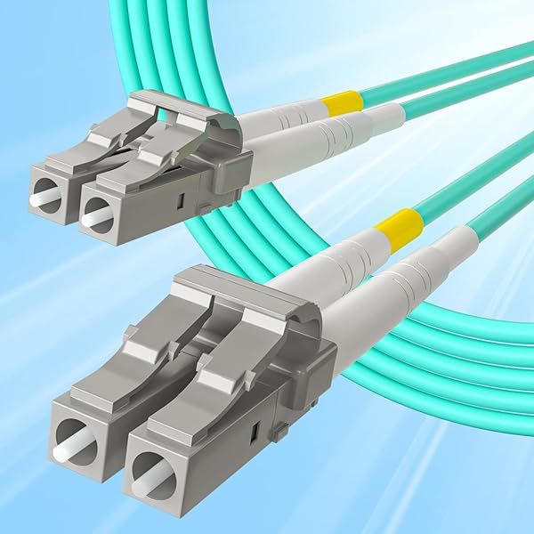 10Gtek Fiber Patch Cable LC to LC OM3 10Gb Multi-Mode Jumper Duplex 50/125?m LSZH Fiber Optic Cord Aqua 50 Meter 164ft