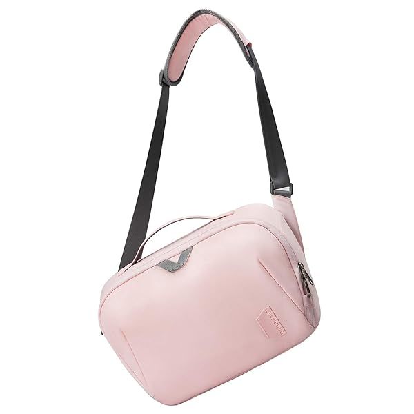 BAGSMART Waterproof DSLR Camera Bag with Padded Shoulder Strap and Anti-Theft Design in Pink