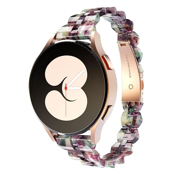 BAIHUIAM 20mm Resin Band for Galaxy Watch 6/5/4 - Slim Pink Compatible with 40mm, 44mm, 46mm, 47mm Models
