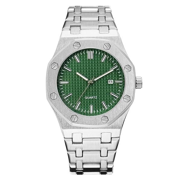 BARAMON Men's Waterproof Stainless Steel Quartz Watch with Luminous Hands for Casual and Business Use