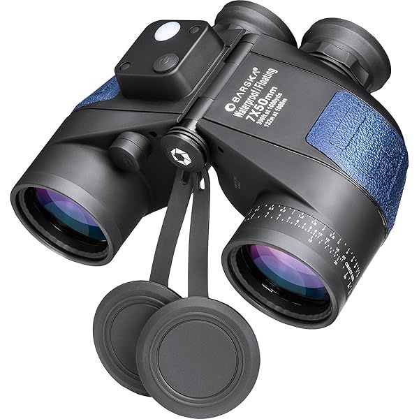 BARSKA 7x50mm Deep Sea Waterproof Floating Binoculars with Rangefinder & Compass - Blue (AB10798)