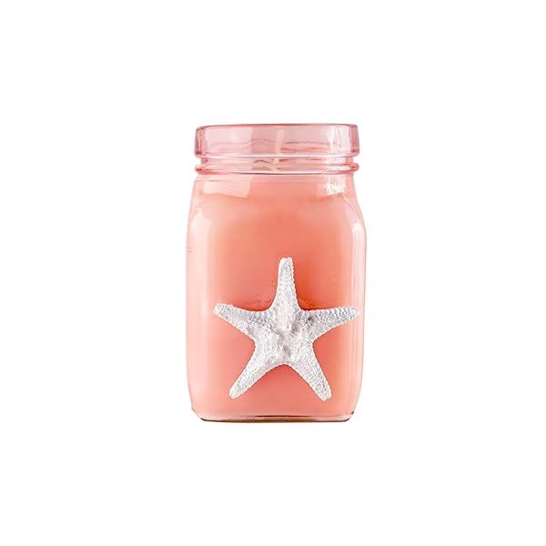 BB Candles Mermaid Shore Artisan Hand Poured Natural Soy Wax Candle 8oz with Strong Pink Sands Citrus Scent and 50 Hours Burn Time