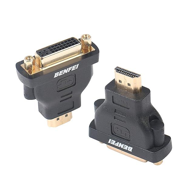 BENFEI HDMI to DVI Adapter 2 Pack - Gold-Plated Male to Female Bidirectional Converter