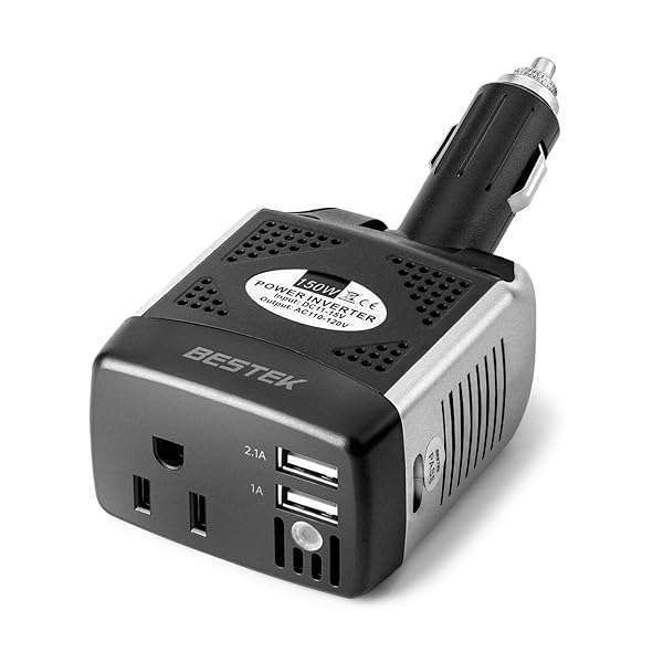 BESTEK 150W Power Inverter: 12V to 110V Car Charger with 2 USB Ports (3.1A) - Ultimate Voltage Converter