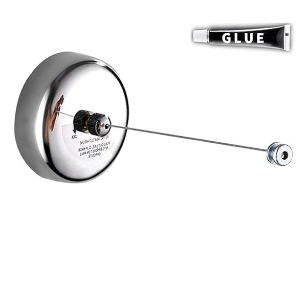 Heavy-Duty BESy Retractable Clothesline - 9.2ft Stainless Steel, Drill-Free Wall Mount, Polished Chrome Finish
