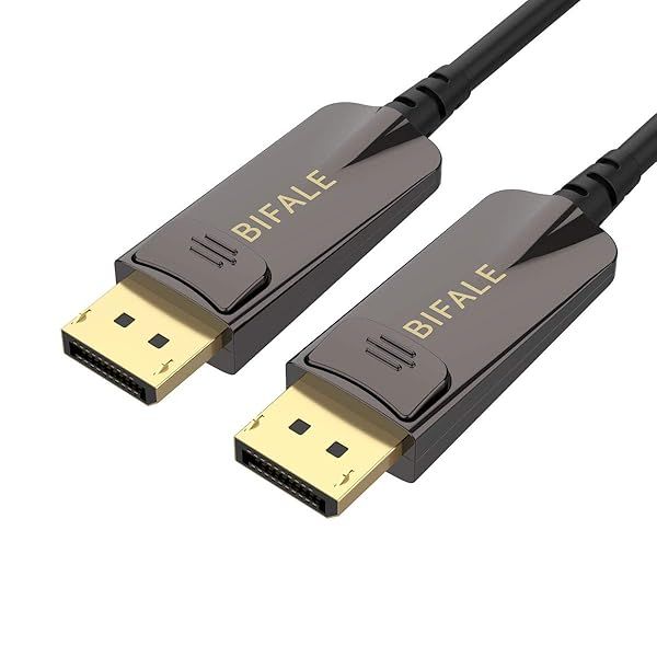BIFALE DP Fiber Optic Cable 50ft, 8K Fiber Displayport Cable Support HBR3, DSC 1.2, HDR10, 32.4Gbps, 8K@60Hz, 4K@144Hz, Thin and Slim Fiber DP1.4 Cable