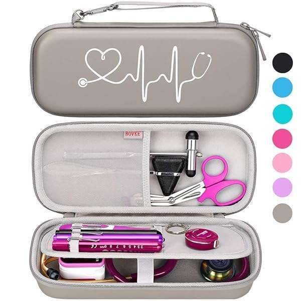 Buy BOVKE Stethoscope Case for 3M Littmann & MDF Stethoscopes - Lightweight, Durable, with Pocket for Nurses - Grey