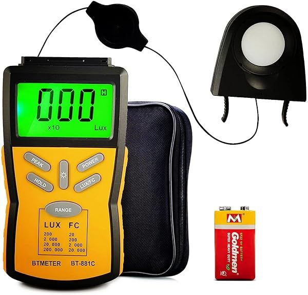 BTMETER BT-881C Digital Light Meter: Measure 0.1-200,000 Lux for Photography & Plants