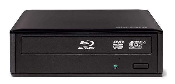 BUFFALO MediaStation 16x External Blu-ray Writer: Fast USB 3.0, TAA Compliant, Plays & Burns Blu-rays, DVDs, CDs for PC