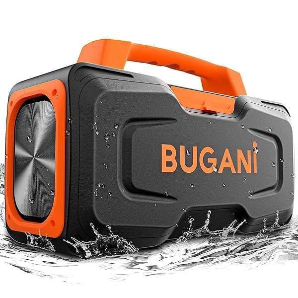 BUGANI 80W Bluetooth Speaker: Waterproof, Portable, 24H Playtime - Perfect for Parties & Outdoor Fun!