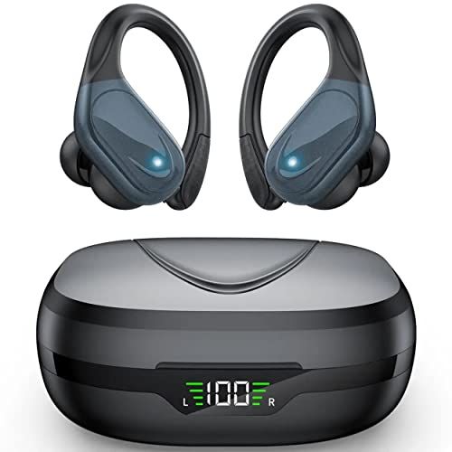 BX17 Wireless Earbuds Bluetooth 5.3 48 Hour Playtime HiFi Waterproof Headset with Microphone LED Display Powerful Stereo Bass Rose Gold