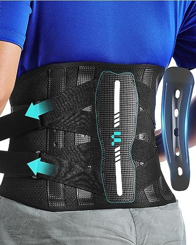Lightweight Carbon Fiber Back Brace for Men with Ergonomic Support and Breathable Mesh for Lower Back Pain Relief and Posture Correction