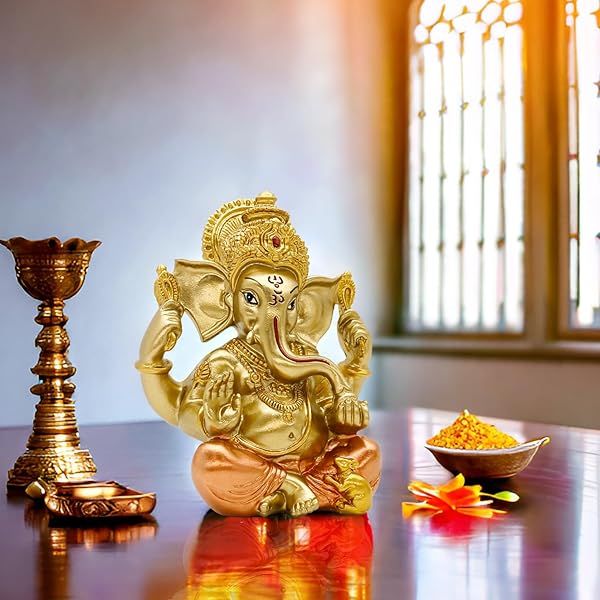 BangBangDa Lord Ganesha Statue - Perfect Ganesh Murti for Home Temple, Pooja Decor & Gifts for Diwali, Weddings & Birthdays