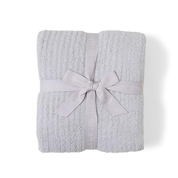 Barefoot Dreams CozyChic Ribbed Throw Silver 54x72 Soft and Luxurious Blanket for Ultimate Comfort