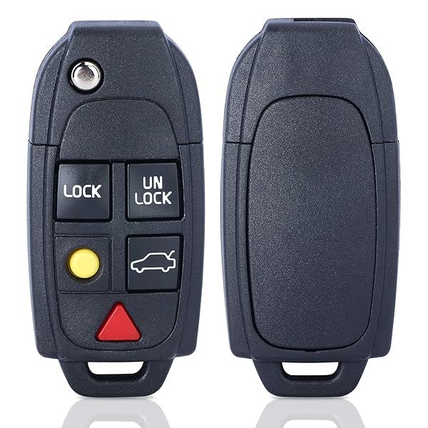 Beefunny 5-Button Replacement Key Fob Case for Volvo XC70 & XC90 (2003-2014) - Durable & Convenient