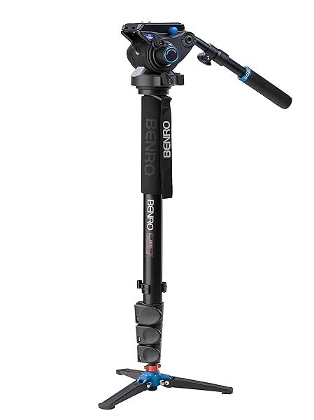 Benro A48FDS6 Monopod with 3-Leg Base & S6 Head - Durable, Lightweight, Perfect for Photographers