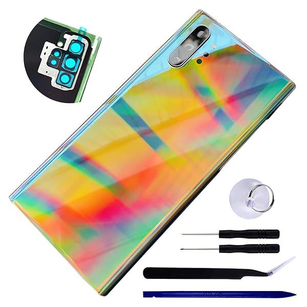 Bestdealing Galaxy Note 10 Plus Back Glass Replacement Door Panel Cover for Samsung Galaxy Note10 Plus 5G N976U SMN975F N975U Aura Glow