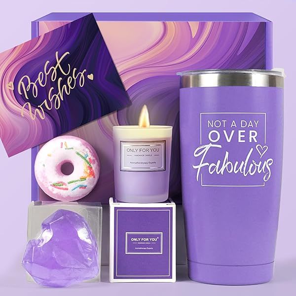 Personalized Lavender Relaxation Gift Baskets for Women Ideal Birthday and Mothers Day Gifts for Mom Wife Girlfriend Sister