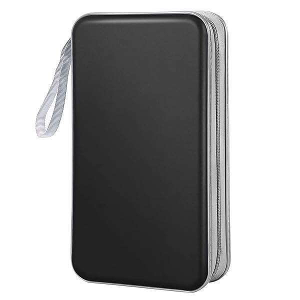 Bivisen 80 Capacity CD Case Wallet - Black DVD VCD Blu-ray Storage Organizer