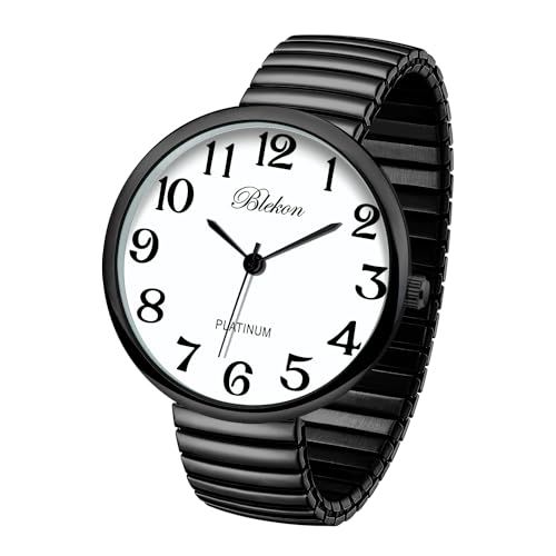 Shop Blekon Super Large Face Stretch Band Watch - Japanese Movement PC21J in Gunmetal | Trendy Fashion Timepiece