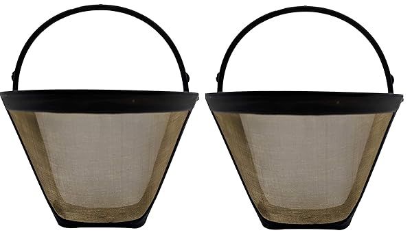 Blendin Reusable #4 Gold Stainless Steel Coffee Filter - 2 Pack for Cuisinart GTF-4 & More