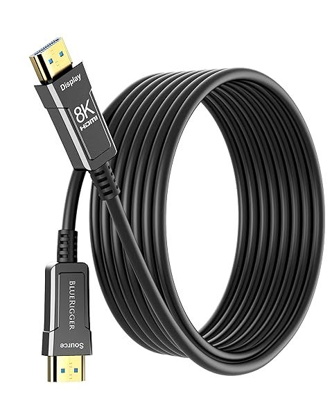BlueRigger 25FT 8K Fiber Optic HDMI Cable - Ultra High Speed, eARC, CL3 Rated for Gaming & 4K/8K Displays