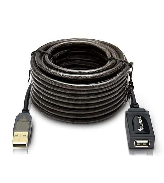BlueRigger 25FT USB Extension Cable - Active USB 2.0 Male to Female Repeater for Game Consoles, Printers, Cameras & More