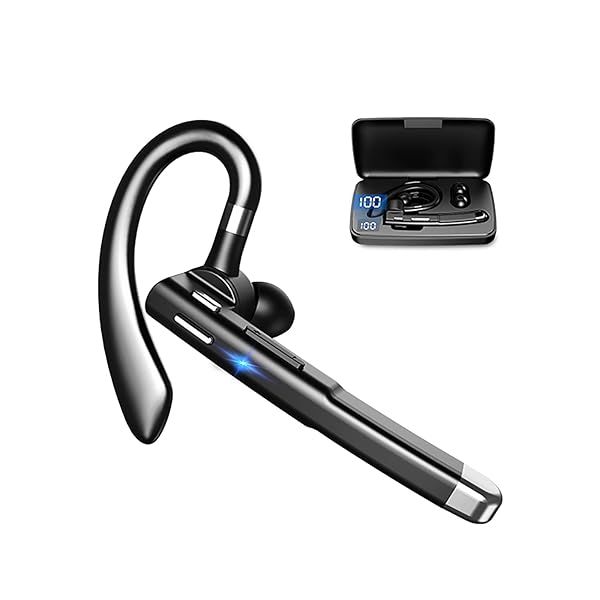Bluetooth Earpiece V5.1: Waterproof Wireless Headset for Business & Driving - Compatible with Android/iPhone
