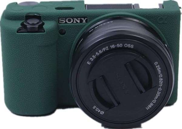 Ultra-Thin BolinUS ZV-E10 Case: Lightweight Silicone Cover for Sony Alpha ZV-E10 (Green)