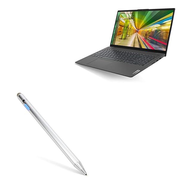 BoxWave Stylus Pen for Lenovo IdeaPad 5 15in AccuPoint Active Stylus with Ultra Fine Tip Metallic Silver