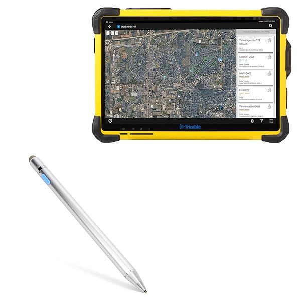BoxWave Stylus Pen for Trimble T10 AccuPoint Active Stylus with Ultra Fine Tip Metallic Silver
