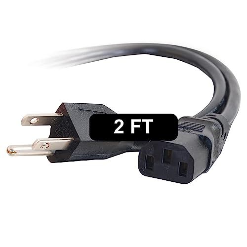 Buy C2G 2FT Premium AC Power Cord - Durable Cable for TV, Computer, Monitor & Appliances (Model 24240)