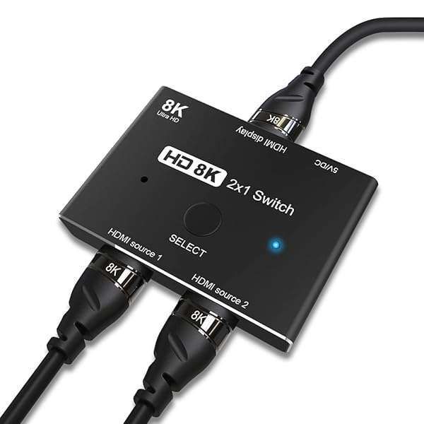Buy CABLEDECONN HDMI 2.1 Ultra HD 8K Switch Adapter - 48Gbps, 2in1, Compatible with Xbox, PS5, Projectors & Monitors