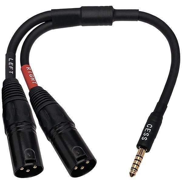 CESS-257 Black 4.4mm to Dual XLR Male Balanced Audio Adapter Cable - High-Quality Sound Solution