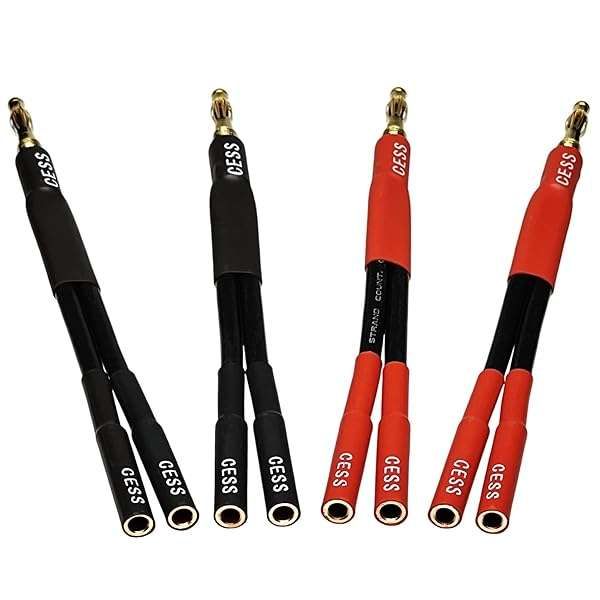 CNCESS CESS-142x4 Banana Plug Splitter 2-in 1-Out - 4-Pack for Audio & Video Connections